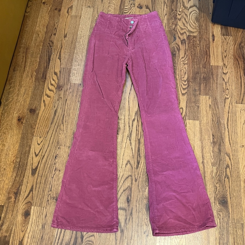 We The Free Magenta Flare Corduroy pants